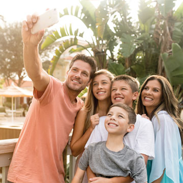 Happy family taking a photo