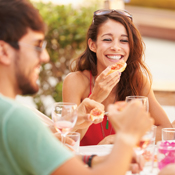 Group of people enjoying a meal