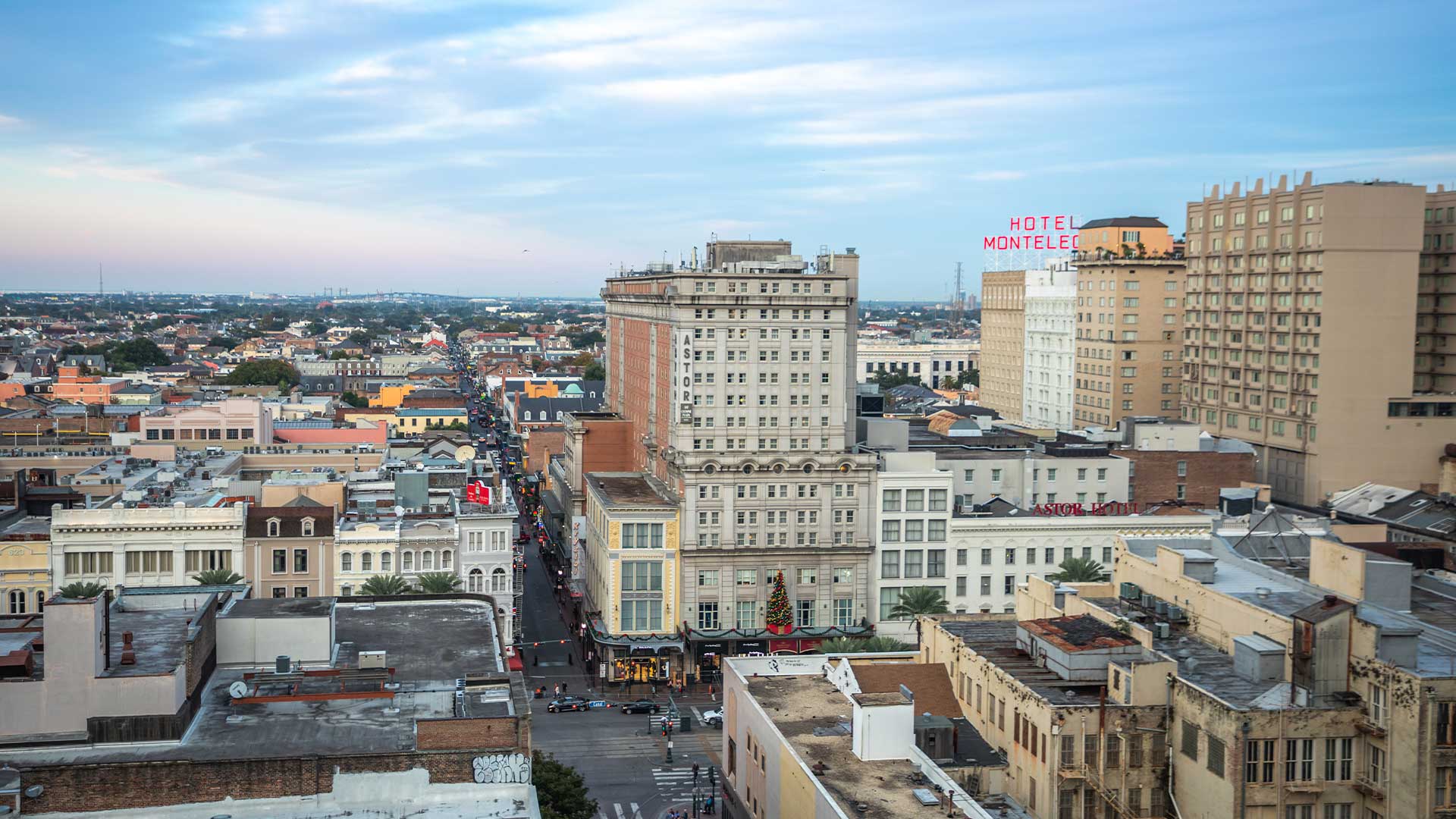 Aerial view of downtown New Orleans