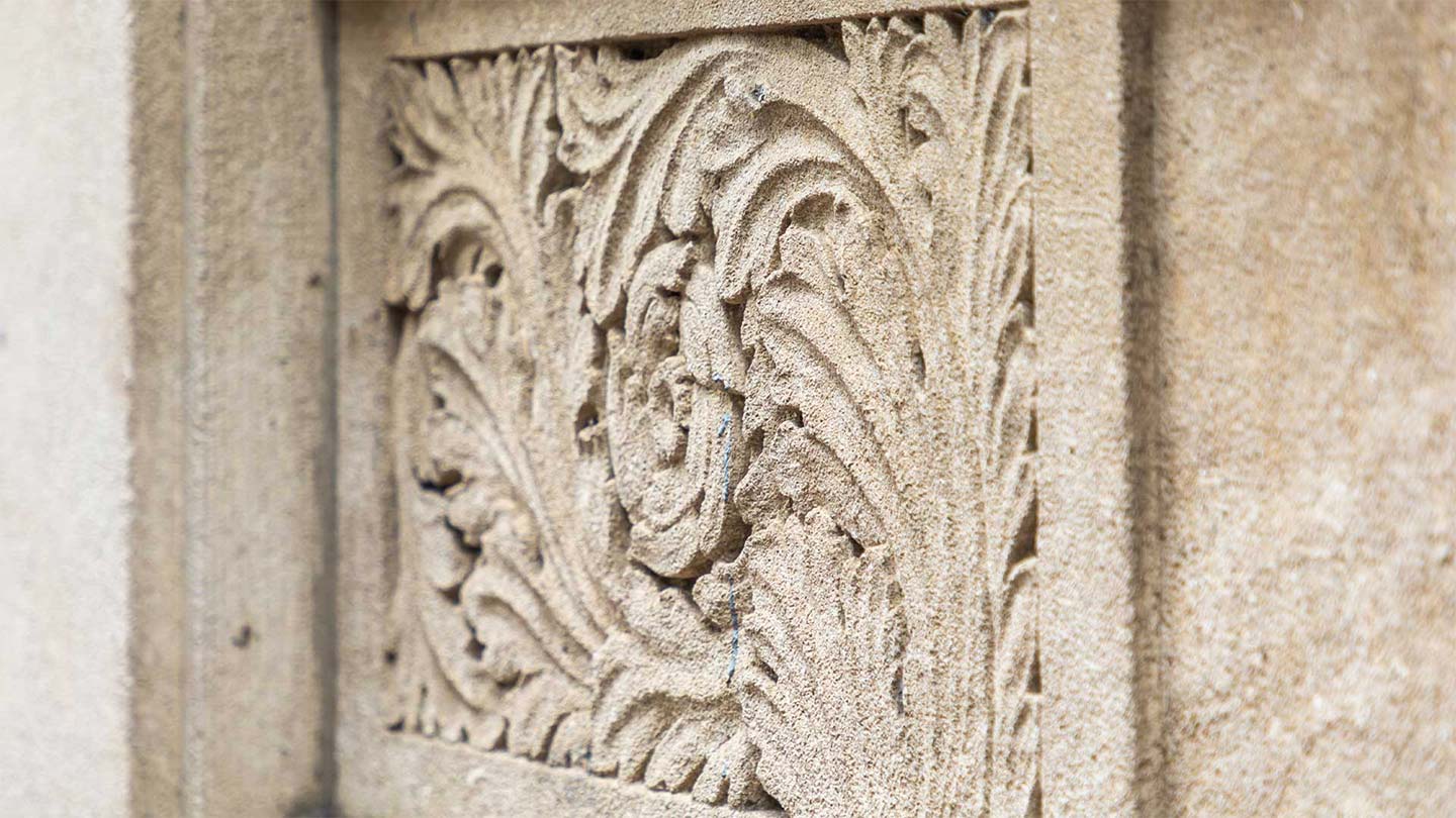 Column architectural details of the New Orleans skyscraper